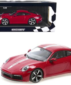 2019 Porsche 911 Carrera 4S Carmine Red with Silver Stripe Limited Edition to 600 pieces Worldwide 1/18...