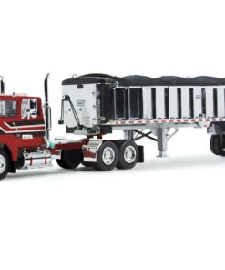 Ford LTL 9000 Day Cab with East End Dump Trailer Red and Black 1/64 Diecast Model by DCP/First Gear