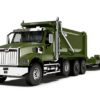 Western Star 49X Truck with Ox Bodies Dump & Beaver Tail Trailer Green Metallic 1/64 Diecast Model by DCP/First Gear