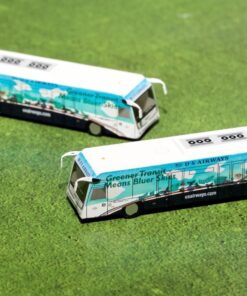Cobus 3000 Passenger Bus White and Blue with Graphics “US Airways Shuttle Bus – Greener Transit”...